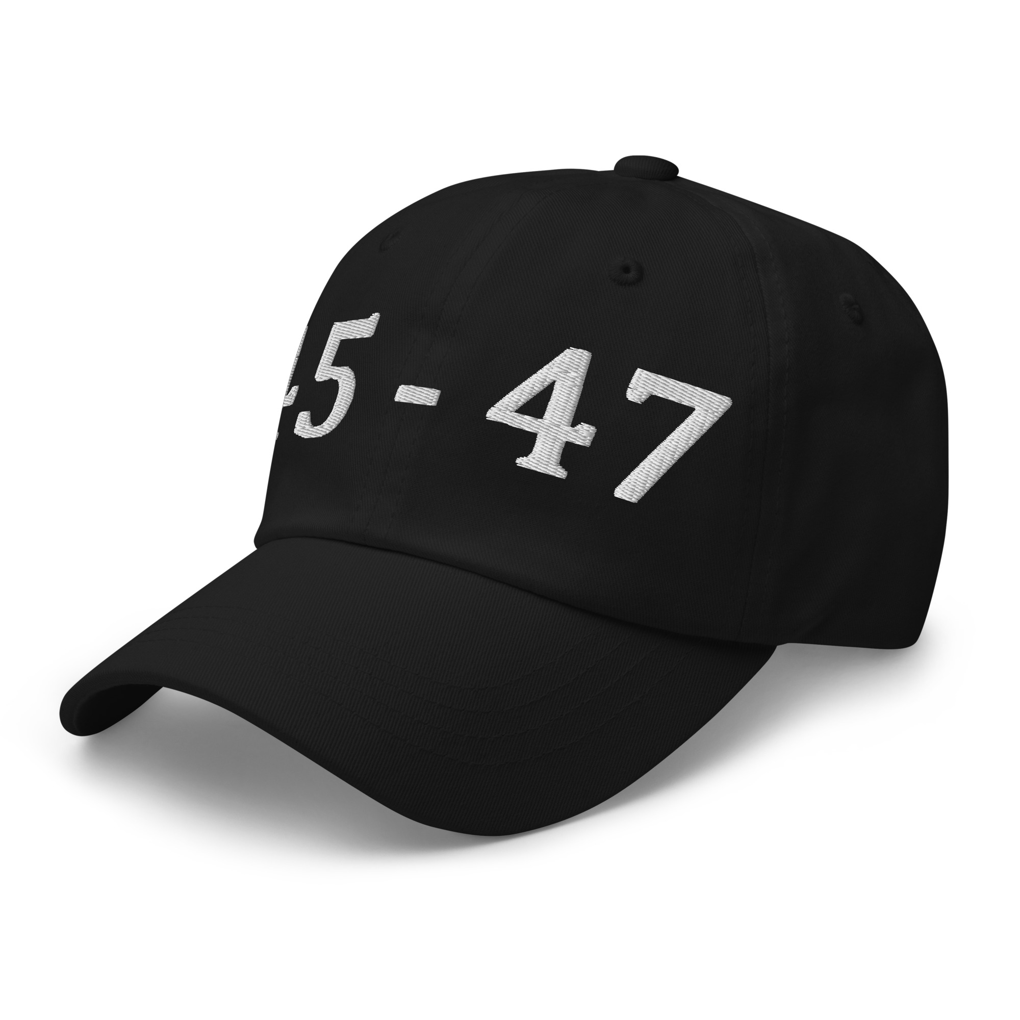 45-47 Flag - Embroidered Dad hat in Black