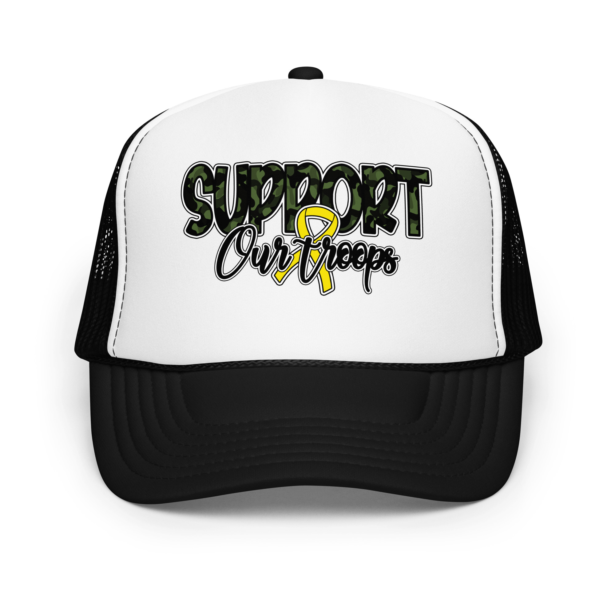  Support Our Troops - Trucker Hat in Black / White / Black