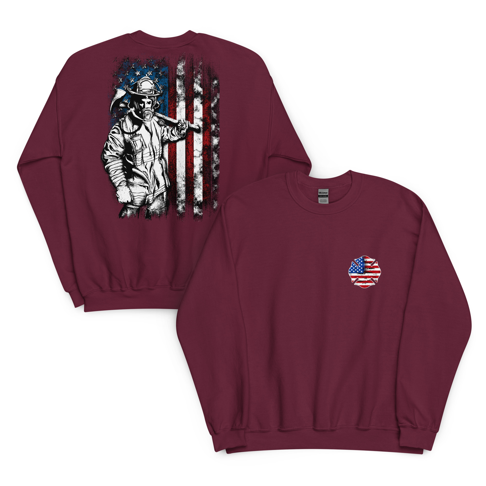 American Firefighter - Unisex Sweatshirt (Back Print Front logo)