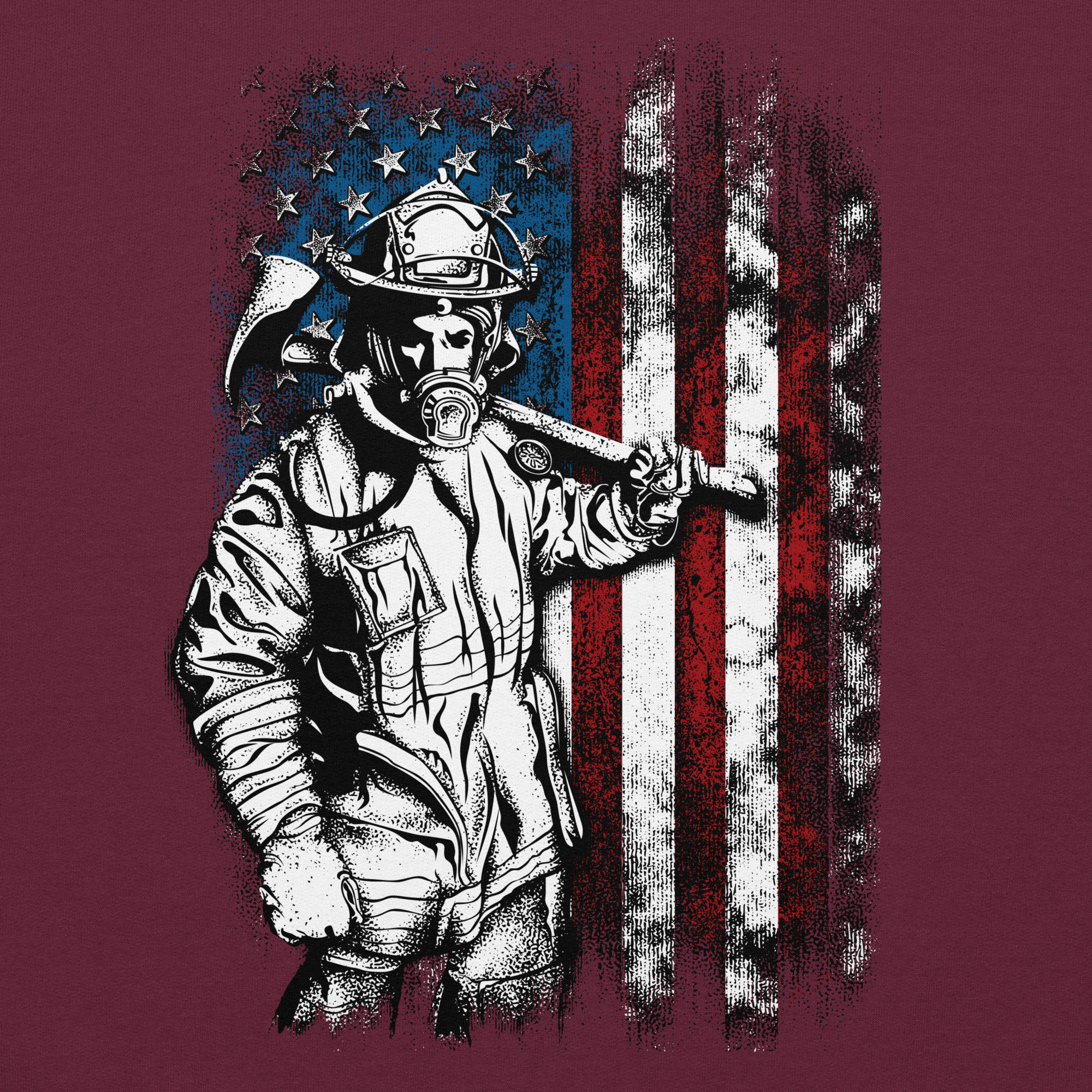  American Firefighter - Unisex Sweatshirt (Back Print Front logo) view 2