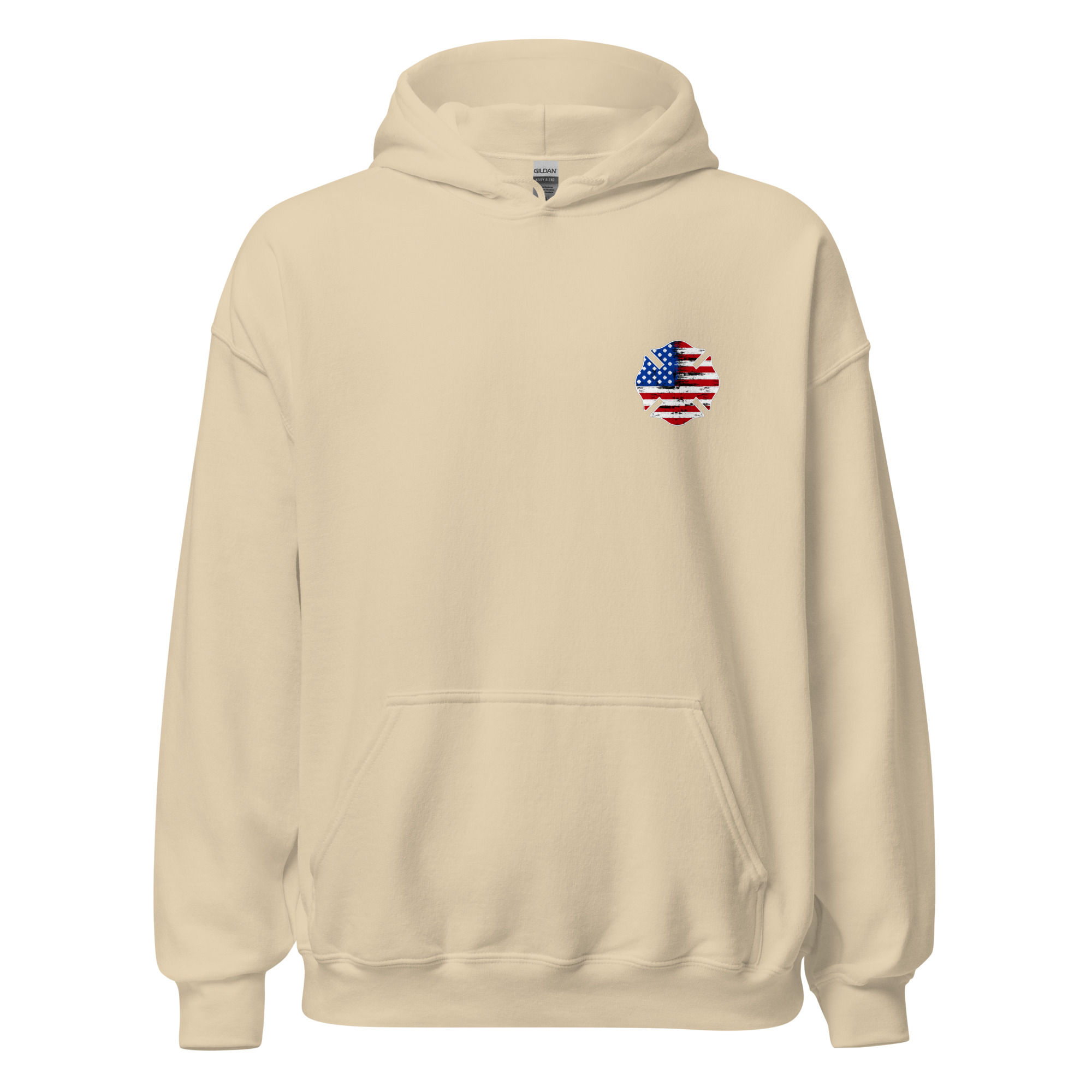 American Firefighter - Unisex Hoodie (Back Print Front Logo) view 2