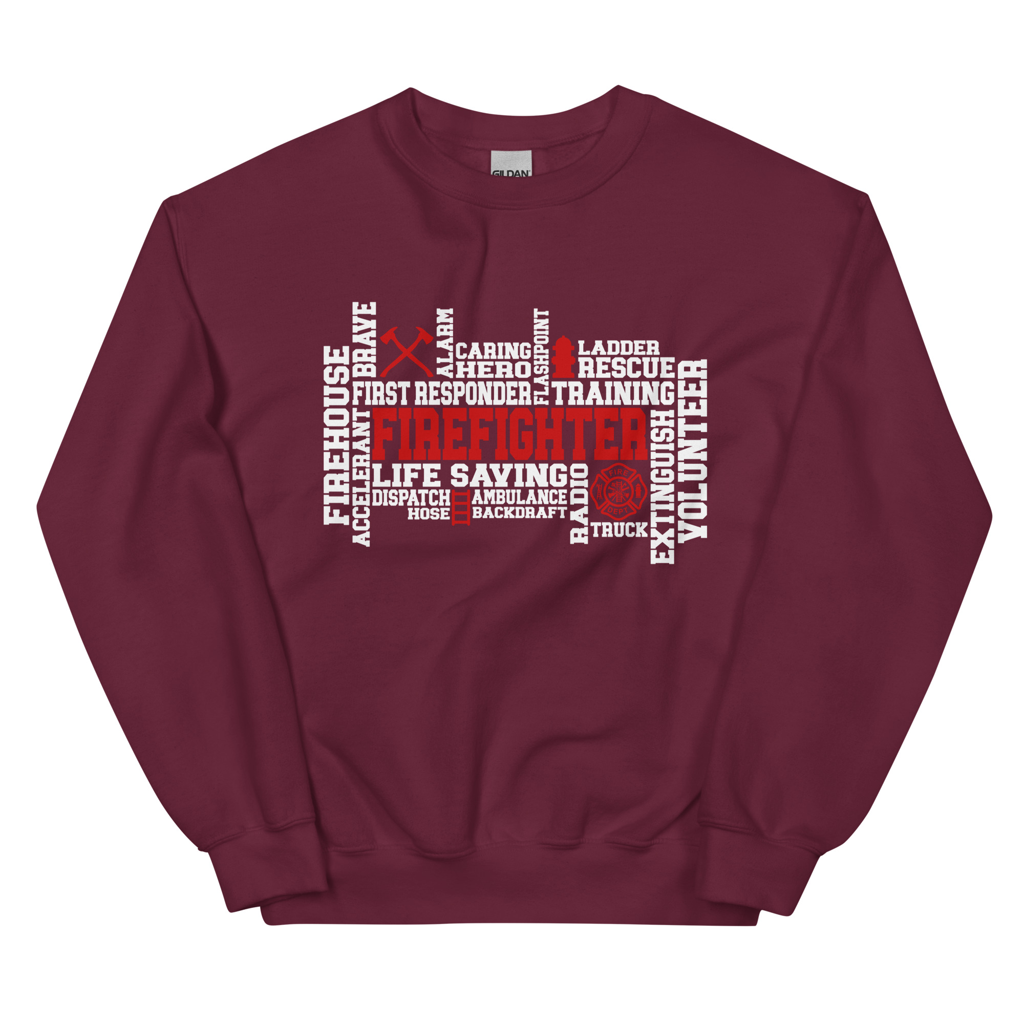Firefighter Word Art - Unisex Sweatshirt