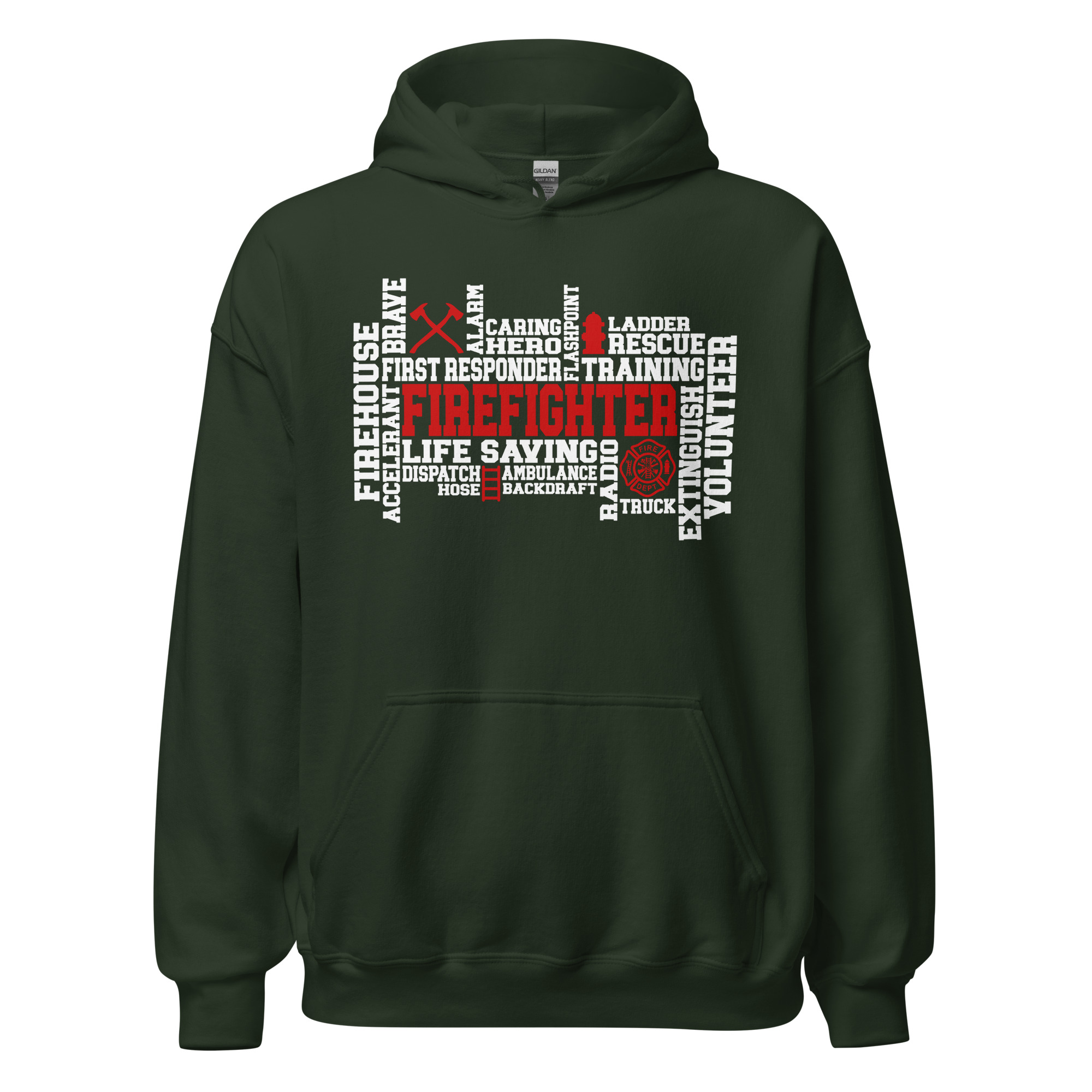 Firefighter Word Art - Unisex Hoodie