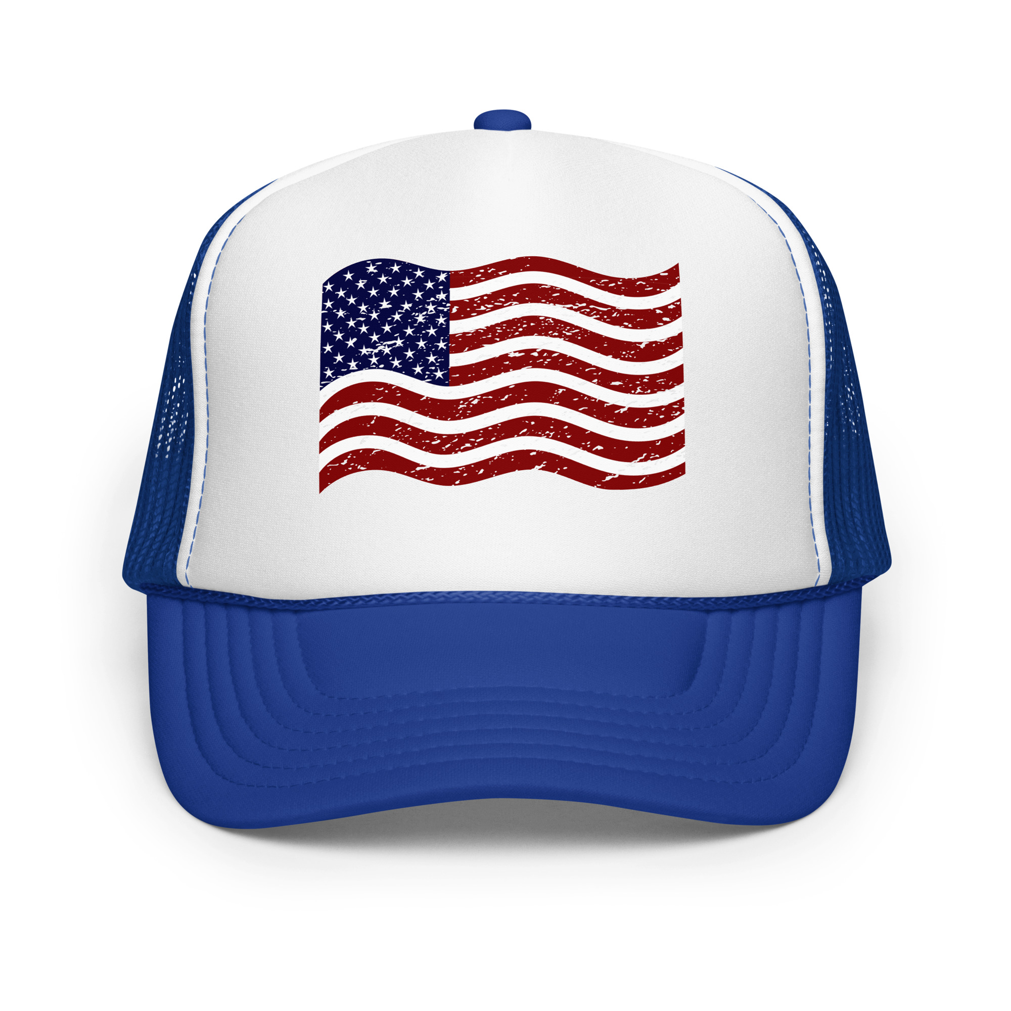 Wavy American Flag - Trucker Hat