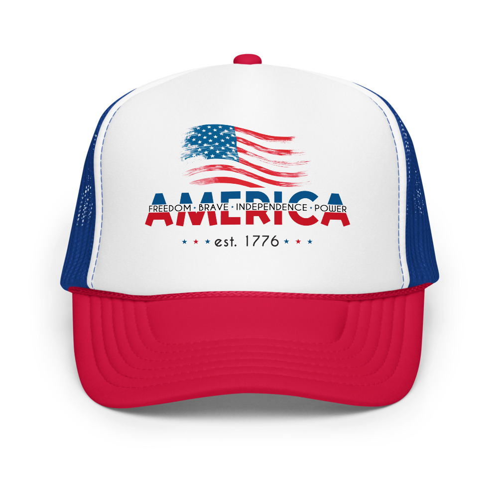 America Freedom Brave Independence Power - Trucker Hat