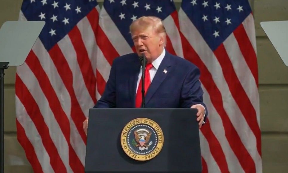 President Trump speaks at the Pentagon 9/11 memorial on September 11, 2026. -- Image: Screenshot from the @RapidResponse47 X account