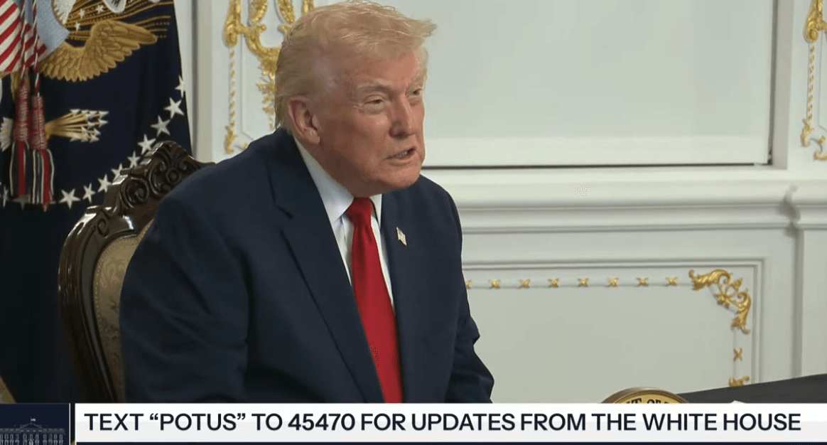 Screenshot from the Whitehouse YouTube channel of President Trump announcing the death of Sarah Beckstrom